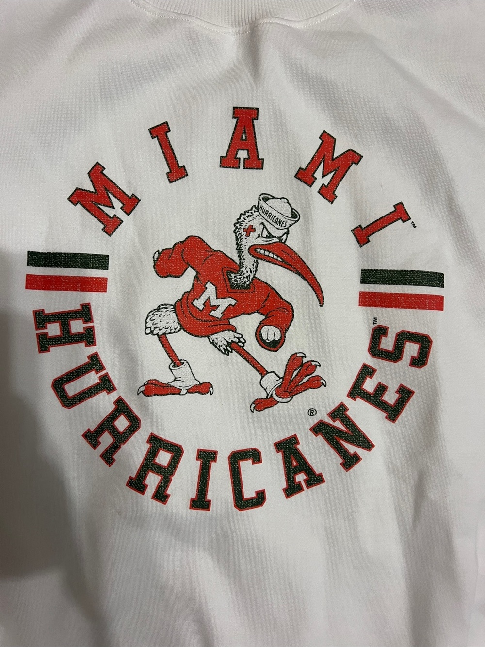 NWT White Crewneck Miami Hurricanes